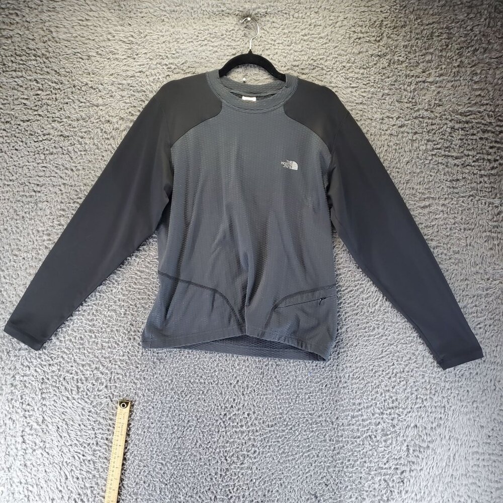 The North Face Mens Size Medium Gray Long Sleeve Pullover Polyester Stretch